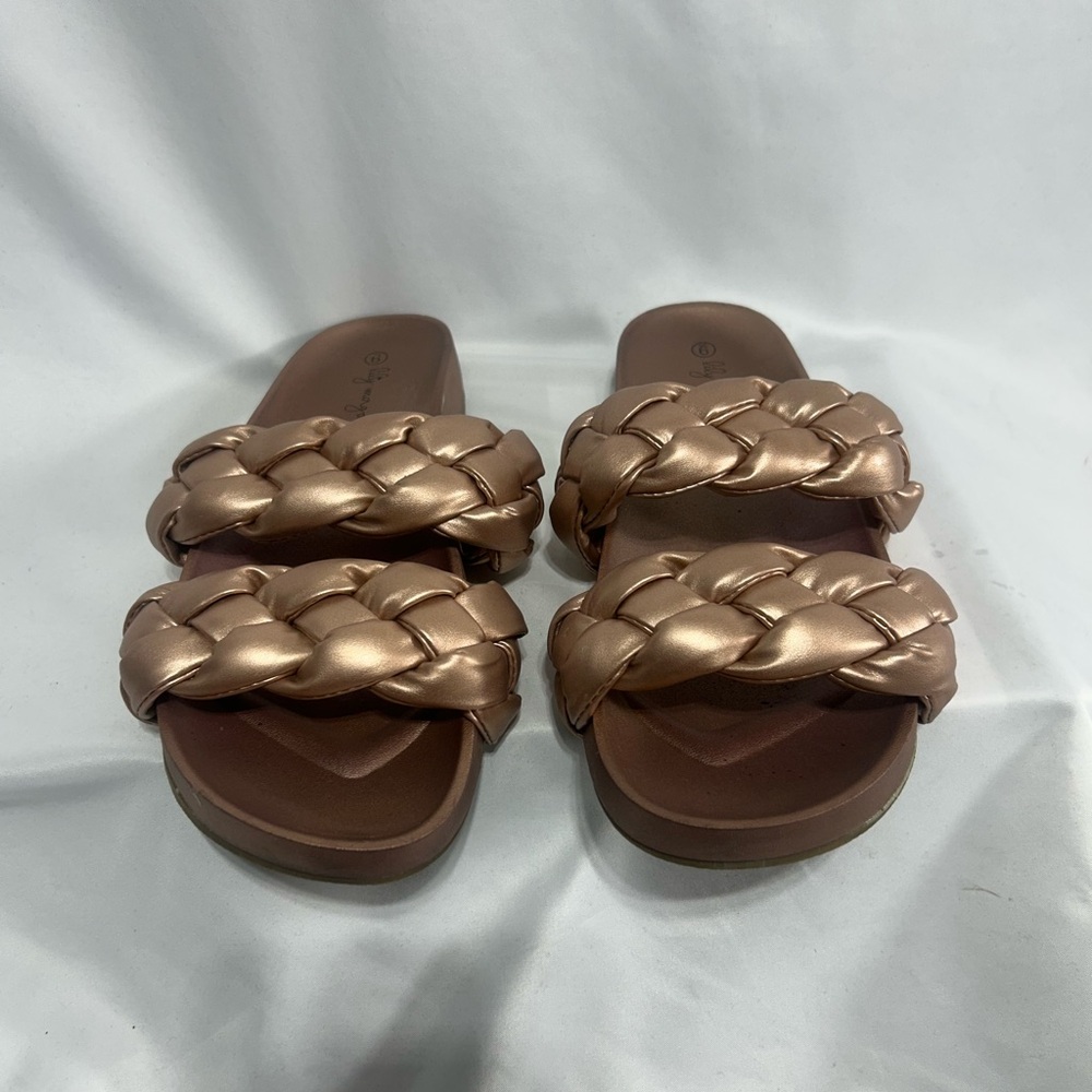 Elegant Braided rose gold Women's Sandals.